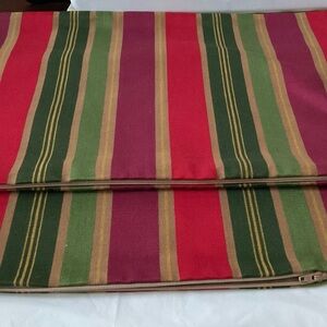 CRATE & BARREL Natale Multicolor Stripes Pillow Covers 12X18 Set of 2 -New